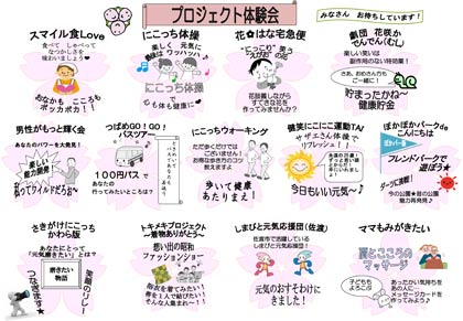 ちらしに掲載したプロジェクト体験会の内容