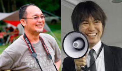  左がスノーピーク社長の山井さん、右がサムライインキュベート代表取締役の榊原健太郎さん