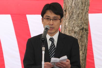  信濃川河川事務所大河津出張所の小幡所長の式辞