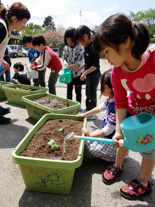 水をかけて作業完了