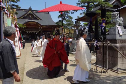 八幡宮の春季大祭の神事