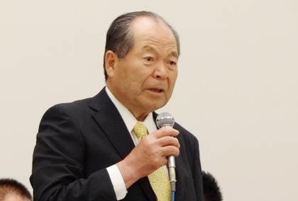 三条夏まつり協賛会の斉藤三条商工会議所会頭のあいさつ