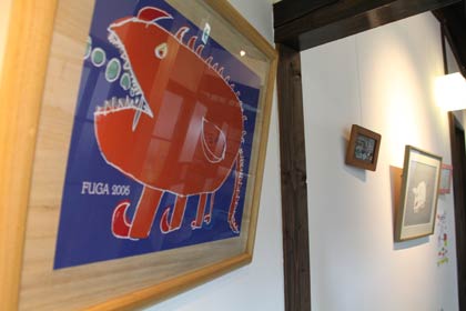  みんくるに展示してるデジタル化してリデザインされた子どもの絵