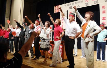 参院選県選挙区の民主党公認風間直樹候補の個人演説会