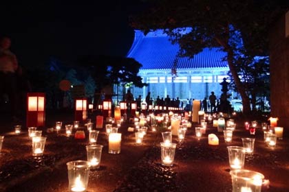 本寺小路あかり物語第九章でライトアップされた三条別院