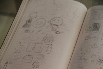 ノートい描かれたスケッチ画