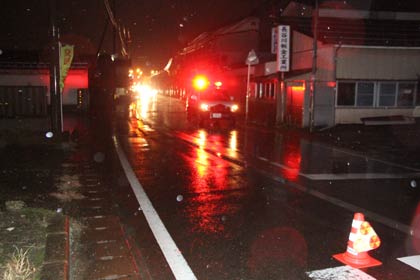 三条市大野畑地内のひき逃げ事故のあった現場