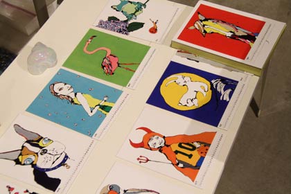 今井龍満2014年カレンダー原画展で展示する原画から作られたシュガーマトリックスの2014年カレンダー