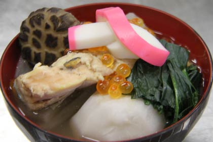 完成した5つの家庭の雑煮