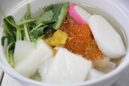 完成した5つの家庭の雑煮