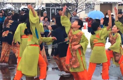 風雅によるよさこいソーランの披露