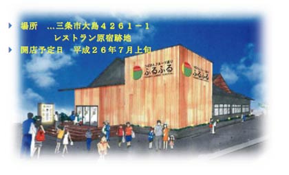 7月上旬にレストラン原宿跡地にオープンする農産物直売所「ふるふる」の完成予想図