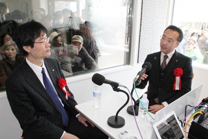 移転開局記念番組で三条、燕両市長が対談