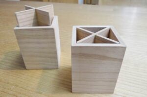 31日に田上の茂野タンス店で親子による桐木工教室、桐の端材を使って玩具や小物を製作