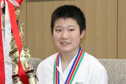  全中剣道女子個人戦で優勝した3年小川梨々香さん