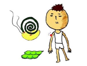蚊　蚊取り線香　枝豆