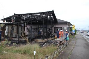 全焼した車庫