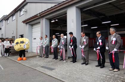  JAにいがた南蒲須田地区選果場でグルメゆうパック「加茂の梨 新高」の出荷式