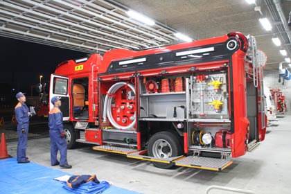 新分水消防署竣工にあわせて更新したタンク車