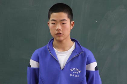 小池中野球部主将の野水君が決意の言葉