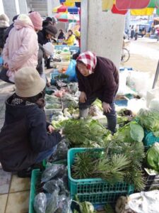 年末年始用品の買い物客でにぎわった三条市・中央市場の二・七の定期市
