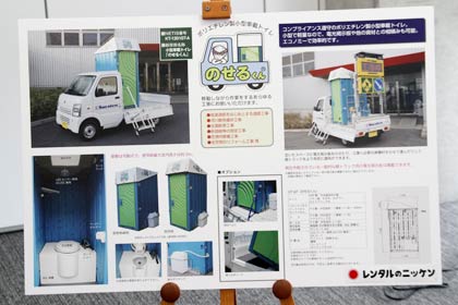 レンタルのニッケンの小型車載トイレ