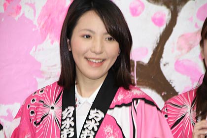 分水太夫役の榊真梨さん(25)＝石川県加賀市＝