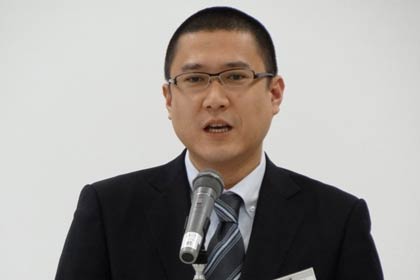 次期代表幹事に決まった第13期受講生、相場産業(株)の相場健一郎社長