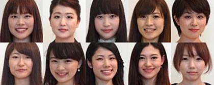  第49回雪椿まつりの「ミス雪椿」第一次審査会でミス雪椿候補医決まった10人