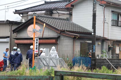 燕市吉田地区の火災現場
