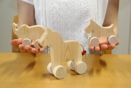 25日の「燕三条Wing」のワークショップ「木のおもちゃを作ろう!!」で作るおもちゃ