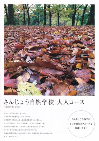 さんじょう自然学校 大人コースのちらし