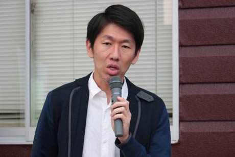三条市が来年1月から始めるコト・ミチ人材育成事業のメーン講師を務める中川政七商店の中川淳社長、10月2日にタダフサで行われた事業の記者会見で