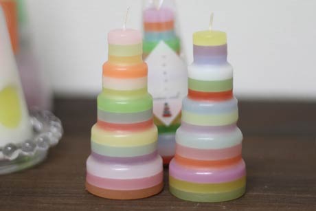  ワークショップでもおなじみのチップを積み重ねて作るキャンドル