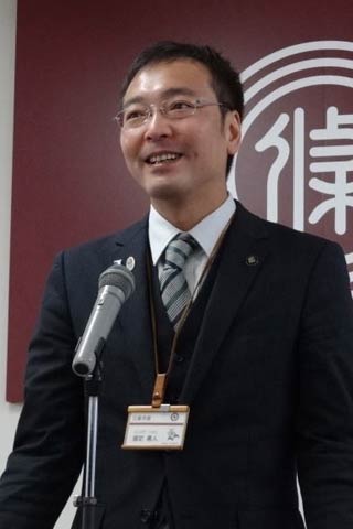 年頭のあいさつを行う国定三条市長