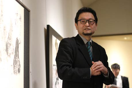  田中藍堂書展「人間讃歌・人は皆生まれたときからスターだ」のオープニングセレモニーで藍堂さん