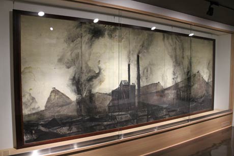 常設展示室の横山操の「夕張炭鉱」