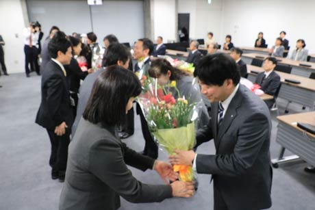 退職者に花束