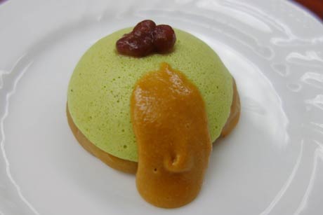 シロップ車麩　抹茶のババロア