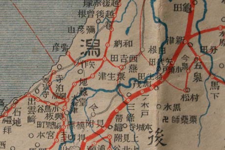 1925年（大正14年）の東京日日新聞の付録「大日本交通全図」より