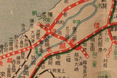 1930年（昭和5）の東京日日新聞の付録「大日本鉄道地図」より