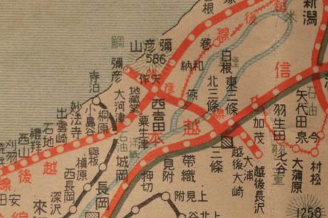 1936年（昭和11）の大阪毎日新聞の付録「大日本鉄道全図」より