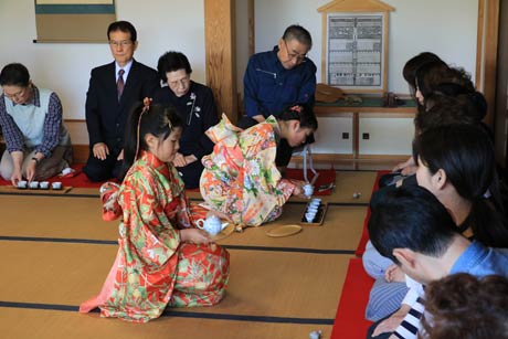 安了寺で開かれている白藤茶会