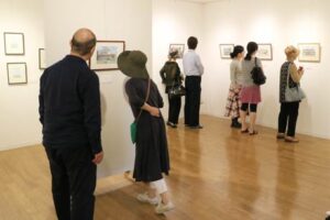 ギャラリーみつけで開かれた野田英世さんの作品展「まちかど　みつけ」