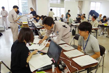 市役所に設置された災害対策本部