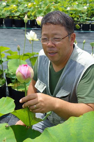 フラワー華蓮を経営してハナハスを栽培する加藤正人さん