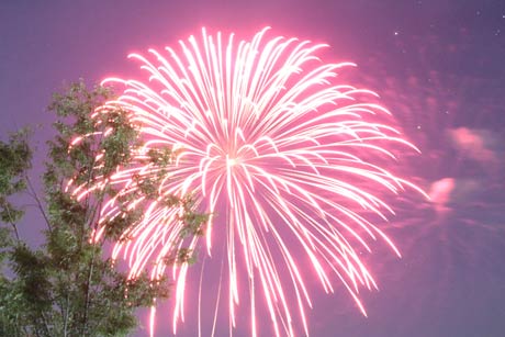 夜空を花火が焦がす