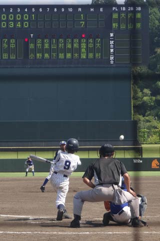 電光掲示板に選手名の表示