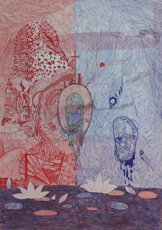 審査員に天才的と評された市展賞受賞作品を描いた三条高校1年生の高畠さん