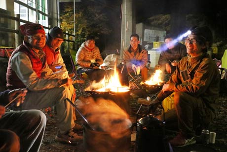 三条市グリーンスポーツセンターのたき火交流会